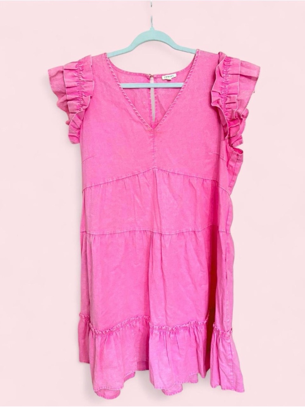 hot pink ruffle tiered dress